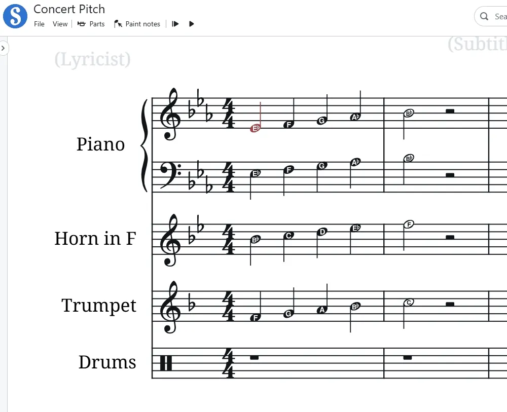 concert pitch