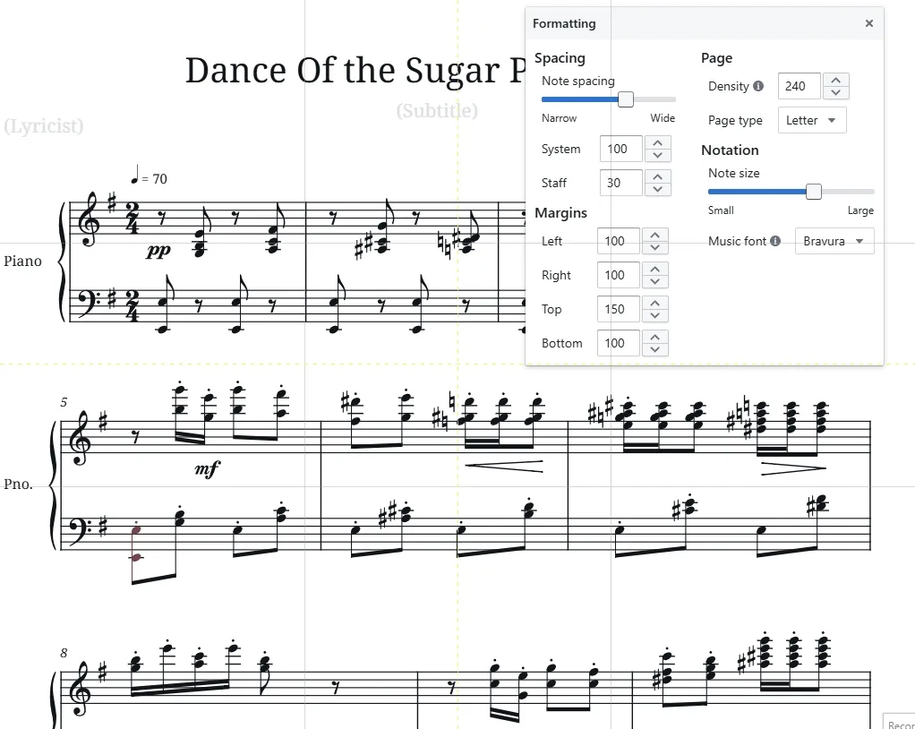 Music font switching